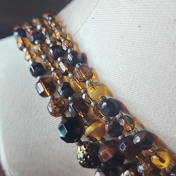 Vintage W. GERMANY 4 Strand Glass Bead Necklace - Picture 4 of 8